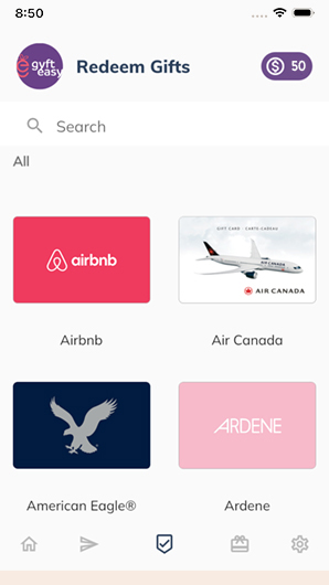 Gyfteasy App Screen - Redeem Gifts
